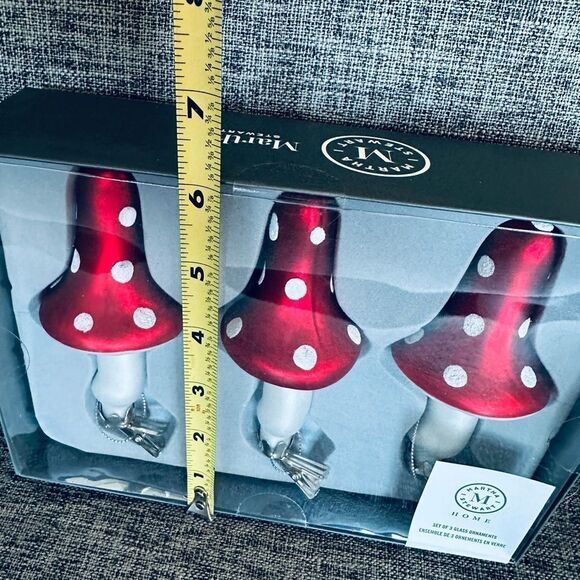 Martha Stewart Mushroom Christmas Holiday Clip Ornaments Set - Picture 2 of 2